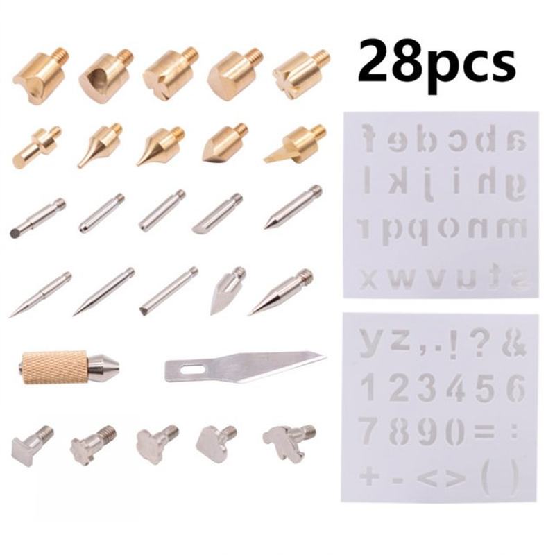30W Wood Burning Carving Pyrography Pen Kit Adjustable Tempe