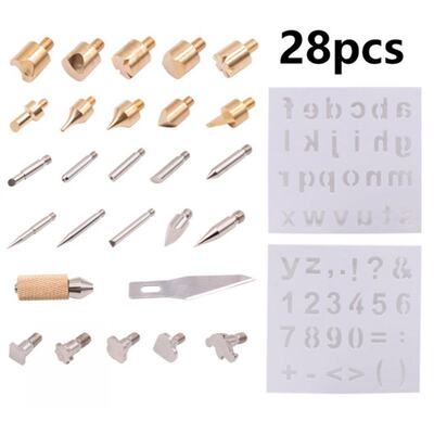 30W Wood Burning Carving Pyrography Pen Kit Adjustable Tempe
