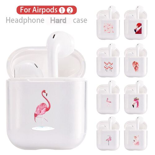 LAUGH LIFE  Clear Cute Cartoon Flamingo For Apple Airpods 1