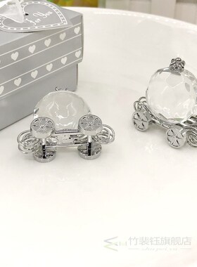 1PCS X Clear Crystal Baby Carriage in Gift Box Newborn Chris