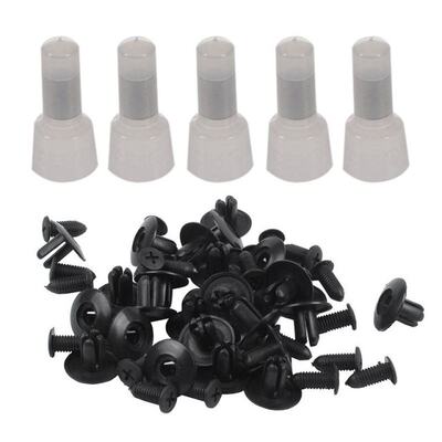 25 Pcs Plastic Push In Bumper Fender Door Rivets Clip 8Mm Ho