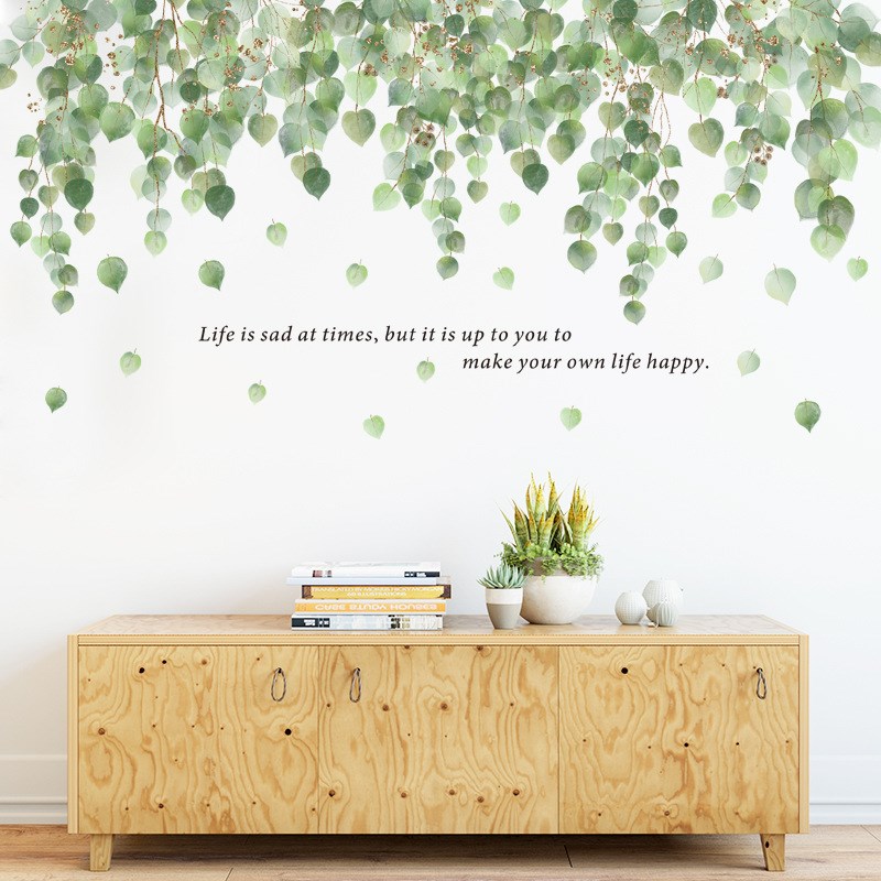 Large Green Vine Wall Stickers for Bedroom Living rooms Sof