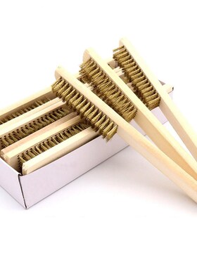 Row Wood Handle Wire Brush Copper Plated Brush Inner Polishi