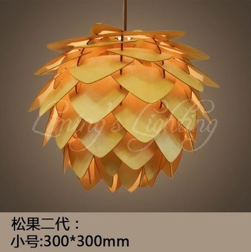 OAK Wooden Pinecone Pendant Lights Hanging Wood modern Lamps