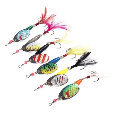 6pcs Fishing Lures Spoon Metal Bass Crankbaits Fish Hook