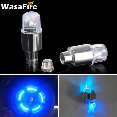 2pcs LED Bike Bicycle Wheel Spoke Light Tire Valve Caps Neon