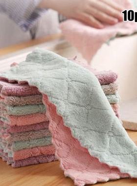 10PCS Kitchen Towel Absorbent Cleaning Cloths Non-stick Oil