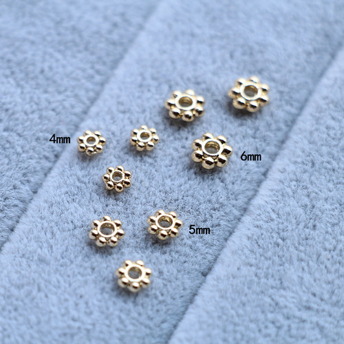 14K package gold bead string snowflake spacer Bracelet DIY a