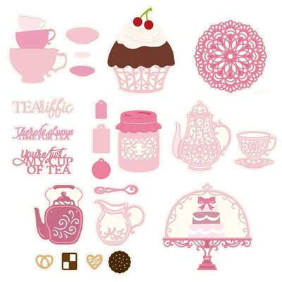 Teacups Cupcakes Layered Jam Jar TeaPot Cup Coaster Biscuit