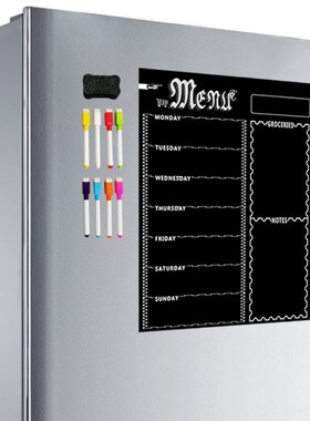 Magnetic Menu Board Kitchen Fridge Board with 8 Color Chalk