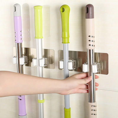 2PCS Wall Mounted Mop bathroom Organizer Holder Brush Broom