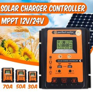 Charge 70A New Disp 50A 30A MPPT LCD Controller Solar 24V