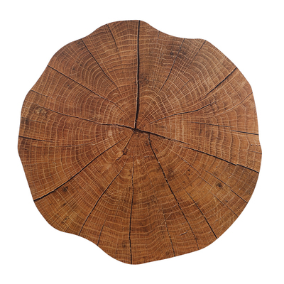 Round PVC Imitation Wood Grain Decorative Placemat Insulatio