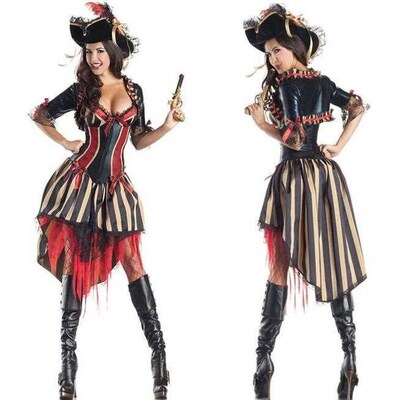 Pirate Body Shaper Adult Costume Halloween Fantasia Fancy pa