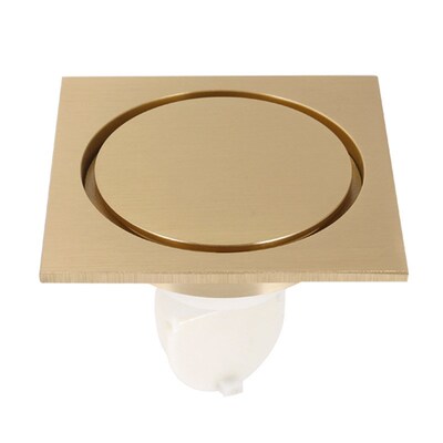 Brass Golden Brushed Shower Drains Square Bath Drains Strai