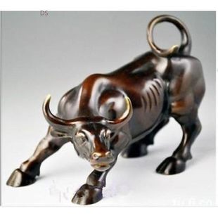 Big Wall Street Bronze Fierce Bull OX Statue decorations
