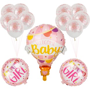 1set large hot air baby shower f oons welcome baby girl boy