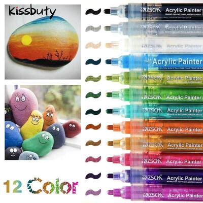 12Colors/Set Marker Acrylic Paint Permanent Marker for Wood