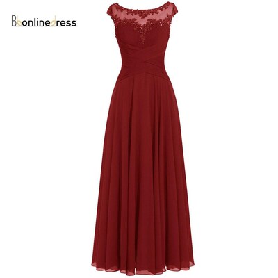 Bbonlindress Royal Blue Evening Dress Lace Pleat Chiffon A