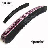 100 Black 4Pcs Files Sanding Nail Tools 180 Styling