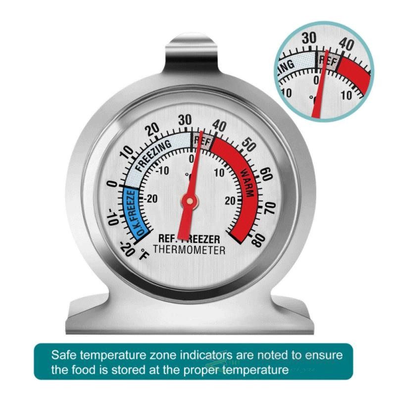Stainless Steel Refrigerator Freezer Thermometer Fridge Ref
