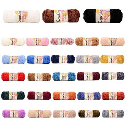 100g Chenille Velvet Yarn Soft Wram Solid Color Hand-Knitted
