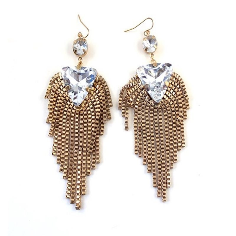 Heavy metals punk wind chain tassel eardrop of 2017 autumn