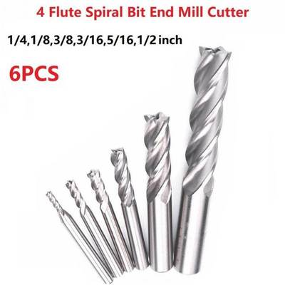 End Mill Cutters For CNC Milling Machine HSS Flute Spiral Bi