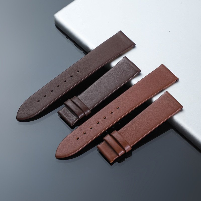 超薄柔软真皮表带女款适配浪琴ck阿玛尼真皮手表腕带男款牛皮配件