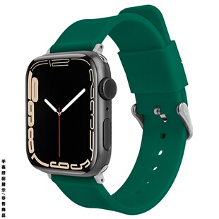 防水时尚硅胶表带男手表配件适配苹果手表硅胶表带女款iwatch5678