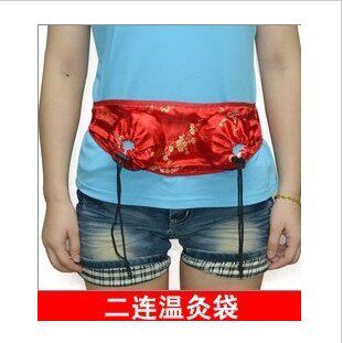 包邮不锈钢随身灸两联联包 2联随身灸布包 绸缎面料 超级加长绑带