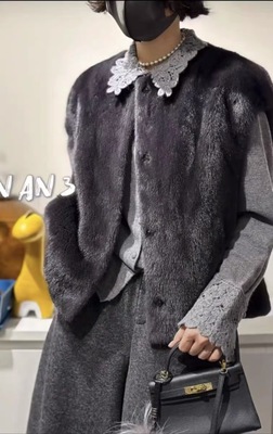 2025新款进口水貂皮草马甲貂皮大衣女整貂年轻款外套坎肩短款马夹