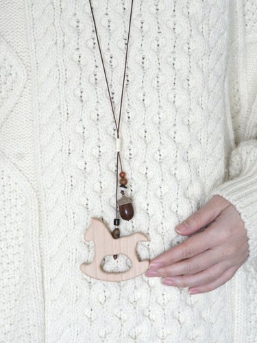 原创手作可爱木马新年马年毛衣链项链新年女生闺蜜女朋友礼物