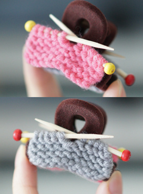 woou萌玩原创手作可爱秋冬毛线中短发小号鲨鱼夹抓夹发夹发饰礼物