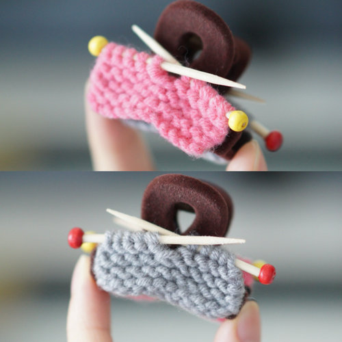 原创手作可爱毛线中短发抓夹