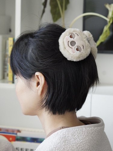 原创手作可爱冬季毛绒公仔树懒中短发鲨鱼夹发夹抓夹闺蜜礼物发饰