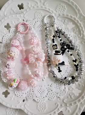 泡泡玛特正版Haci手绘珠萌粒手机链包挂钥匙链