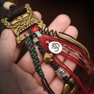 藏式小元素藏传经书扣吊坠侧挂腰挂流苏配饰佛珠手串吊坠搭配包挂