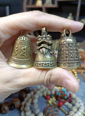 直播间手工文玩黄铜六字真言貔貅铃铛有响声