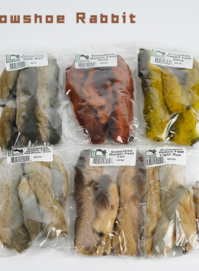 现货Snowshoe Rabbit飞钓干式若虫毛钩绑制材料蜀国飞蝇