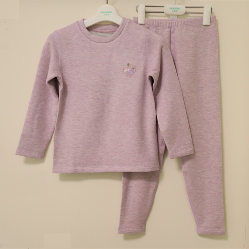 新款久岁伴冬季儿童保暖内衣女童桑蚕丝厚款秋衣秋裤小童大童包邮