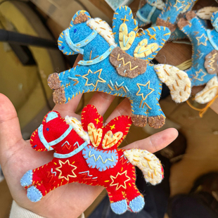 本命年红色小马挂件材料包天使小马不织布手工DIY新年钥匙扣包挂