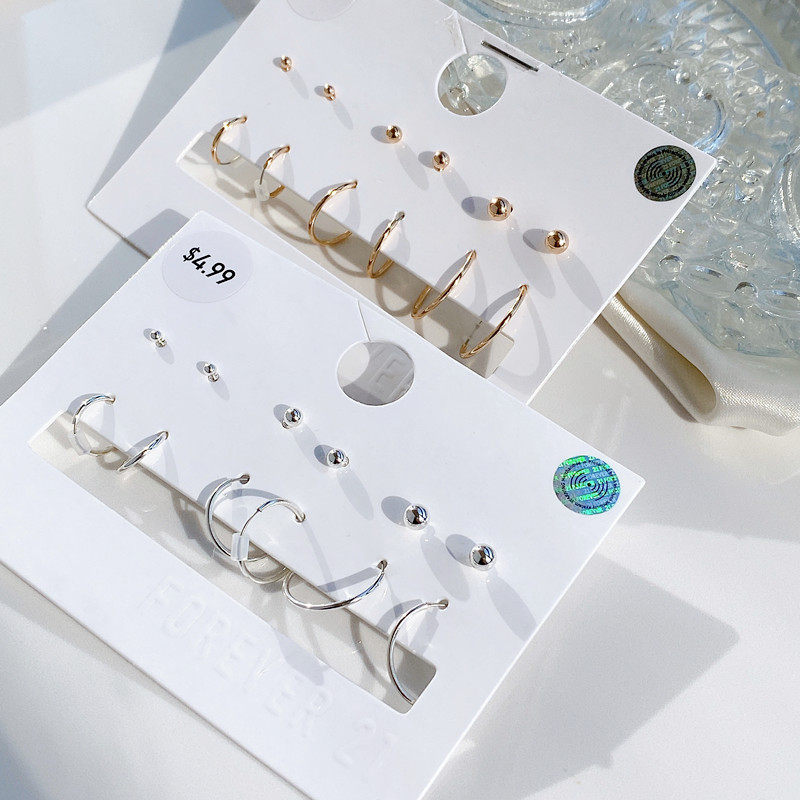 新潮高级感 小众圈圈原单金属感原单耳扣港风排钉时髦耳饰套装,饰品/流行首饰/时尚饰品新,耳环,淘宝优惠券,粉丝福利购,淘宝优惠卷