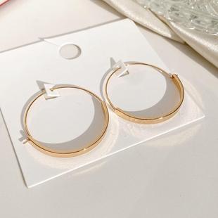 时尚几何光面心仪饰耳饰简约设计感港风女百搭日韩霸气耳环