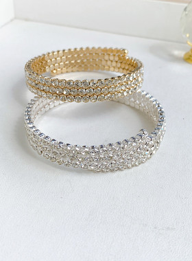 青岛非凡欧美外贸饰品高级感个性设计复古闪钻弹力手镯