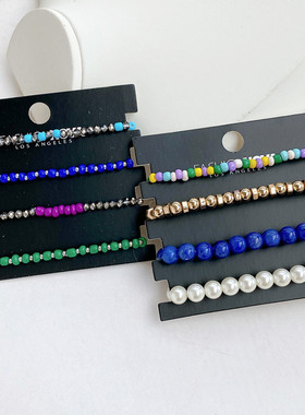 欧美外贸饰品时尚手镯高级感个性简约弹力多巴胺珍珠手链套装