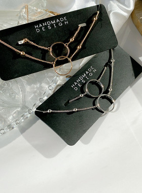 设计感时髦锁骨项链手链套装