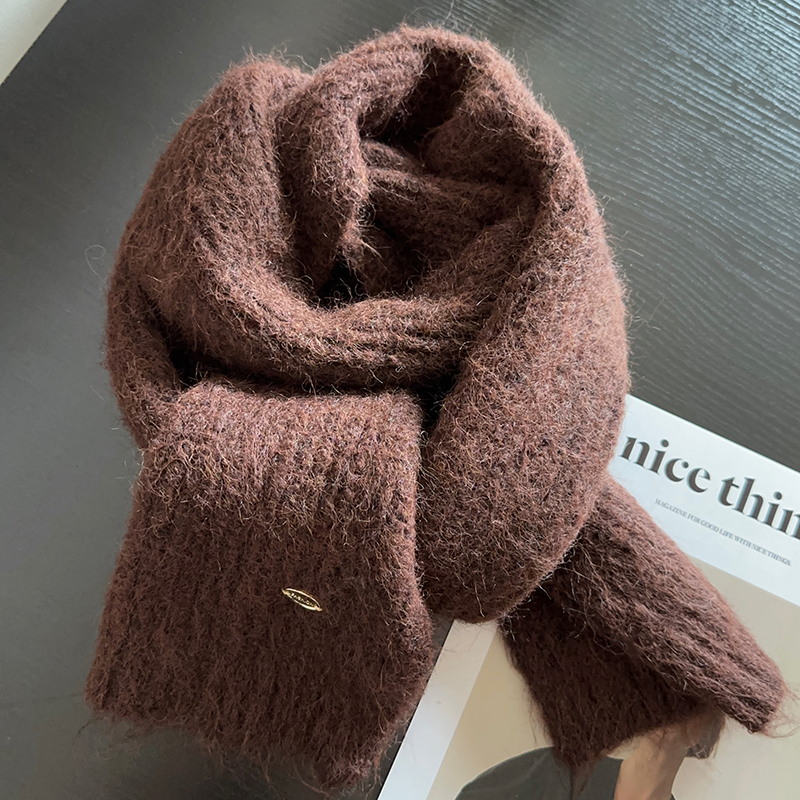 秋冬含羊毛羊绒混纺围巾保暖围脖