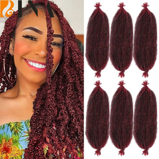 脏辫蓬松钩针手撕毛毛虫非洲辫子Marley Braids afro kinky twist