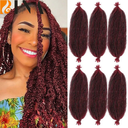 脏辫蓬松钩针手撕毛毛虫非洲辫子Marley Braids afro kinky twist
